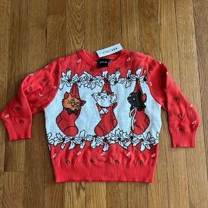 Disney aristocats kids Christmas sweater NWT